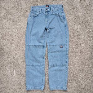 Dickies Loose Fit Double Knee Jeans Men's Light Wash Rugged Work Everyday 29x32